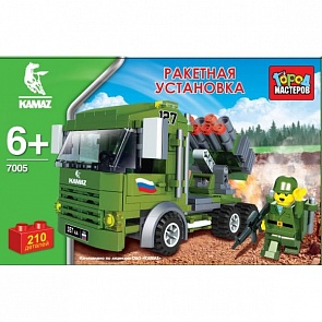 Конструктор – «Ракетная установка Камаз», 210 деталей (Город Мастеров, KK-7005-Rsim)